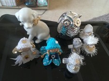 Deko Hund Engel Figuren weiss Eule