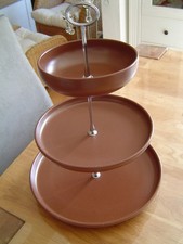 Etagere dunkelbraun 3-stöckig