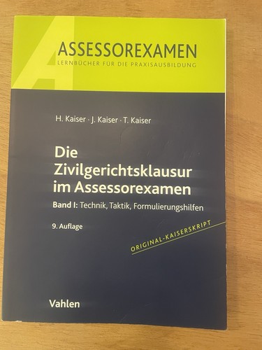 Die zivilgerichtsklausur - die, im
