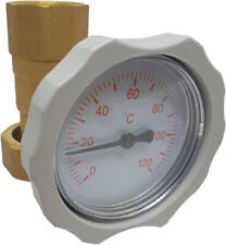 Pumpenkugelhahn mit Thermometer Rot 1" IG x 1 1/2" ÜWM ohne Bremse Modell 4