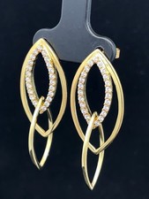 OHRSTECKER AUS 925/- SILBER GELBGOLDPLATTIERT MIT ZIRKONIA  SCHMUCKJAGD