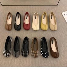 Damen Leder Fliege Tabi Split