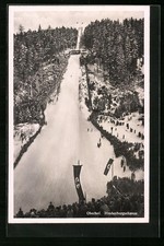 Ansichtskarte Oberhof /Thür., Hindenburgschanze, Skisprung 