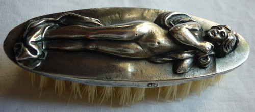 Antike bartbürste silber 900 - silber, 900/