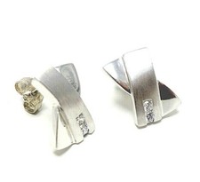 161. tolle TCHIBO Ohrstecker Zirkonia Steine Ohrringe überkreuzt 925er Silber