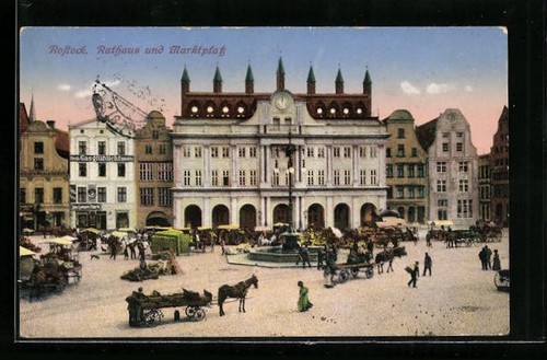 Ansichtskarte rostock rathaus - rostock,,