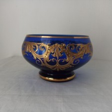 Gold Vergoldet Kristall Böhmisch Tschechisch Bonboniere 24K Gold