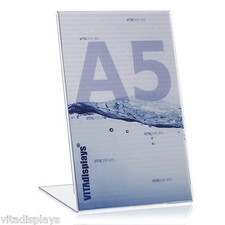 5x DIN A5 Werbeaufsteller / L-Ständer / L-Aufsteller aus hochwertigem PLEXIGLAS®