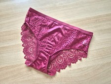 Damen Spitzen Slip mit Satineinsatz, Dessous, Panty, Gr. L, Neu mit Elasthan