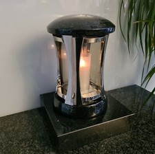 Edelstahl Grablaterne