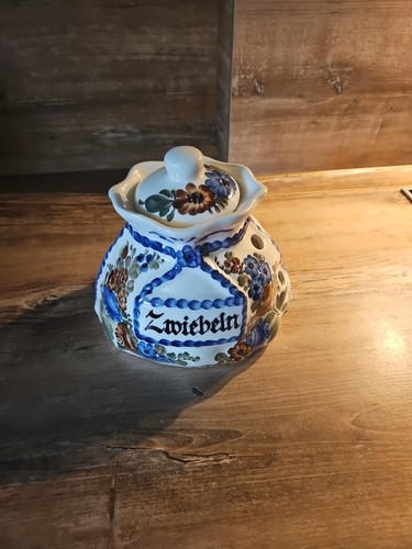 Zwiebeltopf keramik geblümt - keramik,