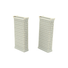 Brückenpfeiler mit Mauerwerk und Widerlager, grau unbemalt, 84mm hoch, kürzbar