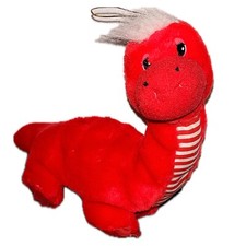 Vintage Dino Stofftier Gestreift 90er Jahre Dinosaurier Gelb Retro Toy Germany