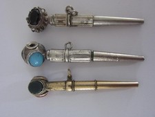 3 Stück Schlüssel für Taschenuhr , Uhrenschlüssel, Silber, Gold