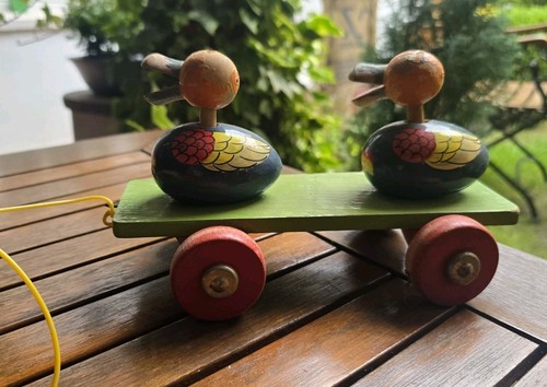 Vintage holz ente mit - ente,