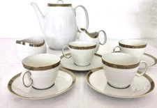 Kaffeekern/ Service Thomas EXQUISIT Como Graulüster Goldrand 4 Personen