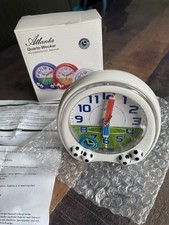 Kinderwecker ATLANTA Weiß Fussballmotiv Lernwecker Quarzwerk Neu Batterie