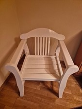 3 neuwertige Terrassenstühle Gartenmöbel weiß massives Vollholz