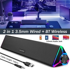 Bluetooth USB PC Lautsprecher Stereo PC Soundbar für Desktop PC Monitor Laptop