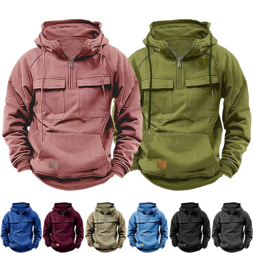 Herren cargo hoodie oberteile - hoodie,