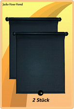 2x Auto Sonnenschutz Rollo Sonnenblende Schwarz universal 52x41x3,5cm HxBxT NEU