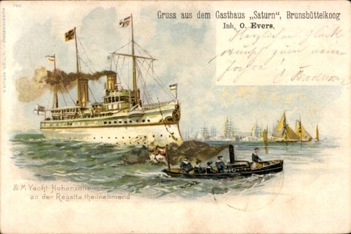 Litho yacht hohenzollern - s.m.,