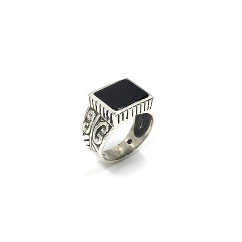 925 silber ring schwarzer onyx - silber,