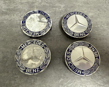 Original Mercedes-Benz  Radnabenabdeckung  Satz blau Lorbeeren Kranz A1714000125