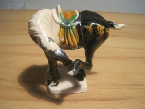 Porzellan pferd schwarz tang - pferd,