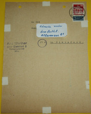 Faltbrief. Frankiert Bizone Mi 85 und Notopfer. Werther am 13.12.1949 (10.340)