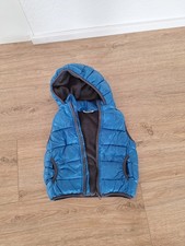 Weste Gr. 86 Jacke Gefüttert mit  Kapuze Blau Warm Übergangsjacke Kind Smile 
