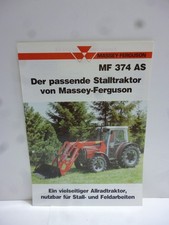 Orig. Schlepper Prospekt Massey Ferguson MF 374 AS Stalltraktor 2 Seiten
