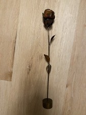 Rose mit Sockel aus Metall, Handarbeit (Unikat), 1a Zustand 