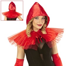 ROTKÄPPCHEN CAPE & KAPUZE Karneval Umhang Mantel Märchen Damen Kostüm Fest 96892