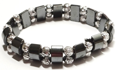 Damen armband hämatit silber - hämatit,