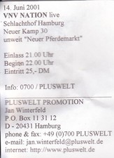 VNV Nation Flyer 2001 Hamburg