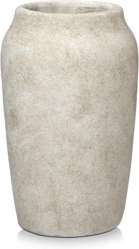 Zement vase 23cm cremeweiß - zement,
