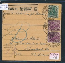 115239) Oberlichtenau (Bz.Chemnitz), Paketkarte 1920, MiF 125PF