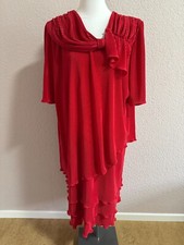 Canda C&A Kleid Damenkleid Sommerkleid Plissee Gr. 24 (48) rot  *guter Zustand*