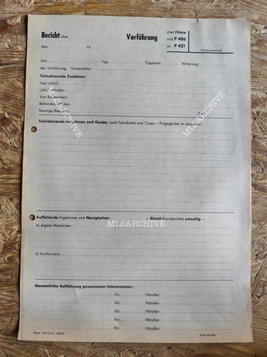 Orig lanz bericht blatt - orig.,