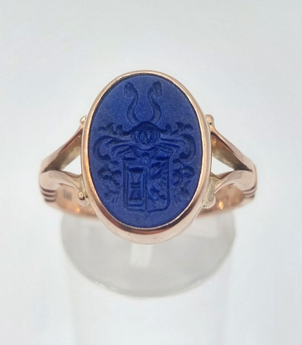 Vintage massiver wappenring - vintage,