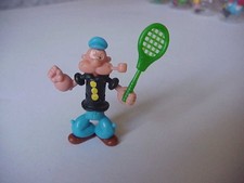 Popeye mit Tennisschläger - 4 Aufkleber -aus  Popeye und seine Freunde - EU 1991