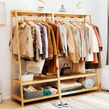 Stabil Kleiderständer Holz Garderobenständer Kleiderschrank Design Kleiderstange