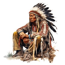 Wandbild Stolzer Indianer Deko