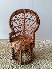 Pfauenthron, Puppensessel, dekoratives Korbgeflecht H:21cm