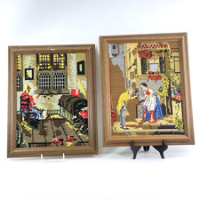2x Vintage Gobelin Wandbilder