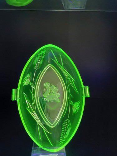 Uranglas art deco schale oval - art,