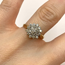 Cluster-Ring 9 Karat Gold CZ