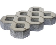 Pflasterstein Rasengitter Beton grau 60 cm x 40 cm x 10 cm