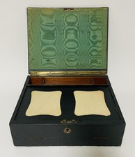 Antike Leder Dokumenten Schreibwaren Schatulle Schreibschräge Briefablagen mit Tintenfass